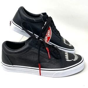 Vans Dracula Fangs Black White Low Top Vampire Sneakers Size 7.5